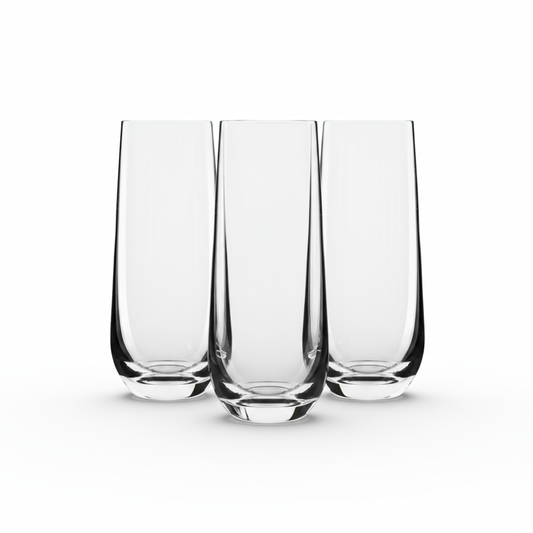 Melin stemless champagne flute Set of 6, Crystal Glass, 10 oz Champagne Glasses, Prosecco Mimosa Glasses