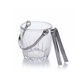 Crystal Glass Ice Bucket with Stainless Steel Tongs