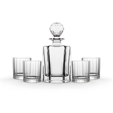 The Mercer Contemporary Whiskey Set – 5 Pieces (1 Decanter 27oz + 4 Glasses)