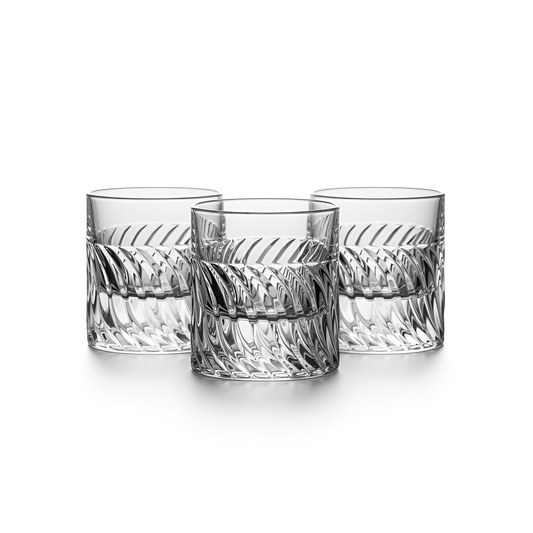 Orlo Set of 6 Spiral-Cut Crystal Whiskey Glasses | Premium Heavy Tumblers