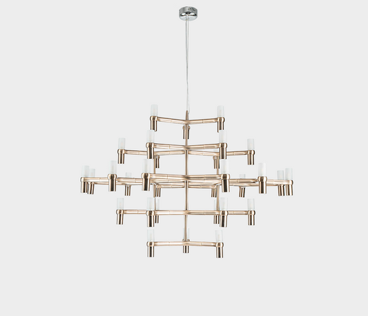 Famous Haus - Luxurious Chandelier – Milky Glass Elegance Enhancer