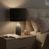 Vera Ceramic Gradient Table Lamp – Handcrafted Modern Design with Black Linen Shade