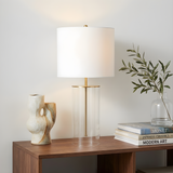 Haven Glass Table Lamp with Black Shade - Modern Luxury Lighting