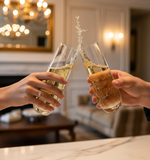 Melin stemless champagne flute Set of 6, Crystal Glass, 10 oz Champagne Glasses, Prosecco Mimosa Glasses