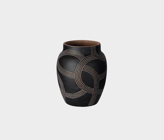 Saros Black Ceramic Striking Vases