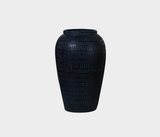 Zaru Black Textured Ceramic Vase – Handcrafted Timeless Elegance