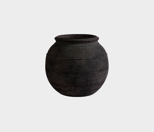 Nokir Tribal Engraved Ceramic Vase – Handcrafted Global Character