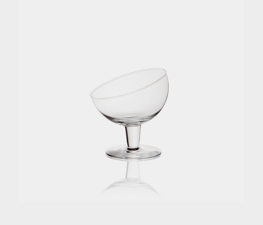 Famous Haus - Elegant Diagonal Glass Bowl – Modern Flair Pedestal Design