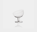 Famous Haus - Elegant Diagonal Glass Bowl – Modern Flair Pedestal Design