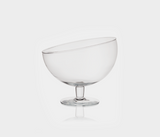 Famous Haus - Elegant Diagonal Glass Bowl – Modern Flair Pedestal Design