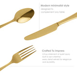 London 30 PCS - Stainless Steel Cutlery Set - Gold