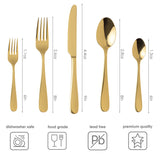 London 30 PCS - Stainless Steel Cutlery Set - Gold