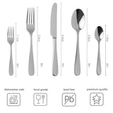London 30 PCS - Stainless Steel Cutlery Set - Silver Polish