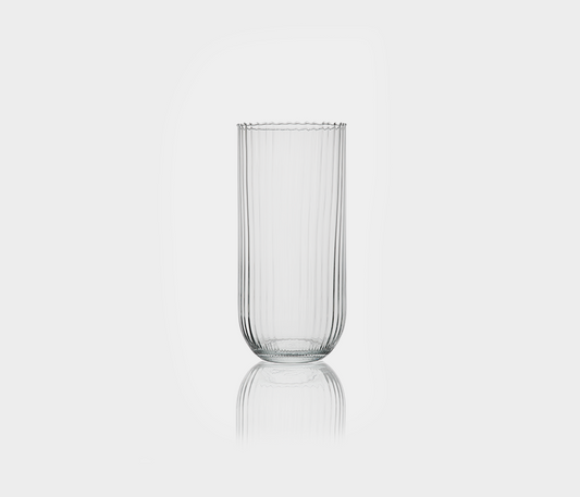Famous Haus - Klaus Ribbed Cylindrical  Glass Flowerpot – Contemporary Elegance