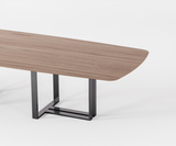 Famous Haus - EXPRESSO DINING TABLE - Dining Table with MDF Top and T-Shaped Stainless Steel Base
