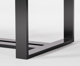 Famous Haus - EXPRESSO DINING TABLE - Dining Table with MDF Top and T-Shaped Stainless Steel Base