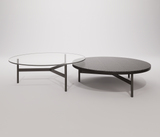 Set pieces - Coffee Table Double -Refined Balance: Tripod Coffee Table in Steel and Glass or Wood