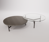 Set pieces - Coffee Table Double -Refined Balance: Tripod Coffee Table in Steel and Glass or Wood