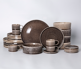 Rhodes Elegant Porcelain Dinnerware Set - Service fot 4 - Dark Brown