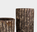 Famous Haus - Rustic Ribbed Ceramic Planter – Unique Textured Elegance