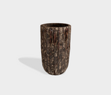 Famous Haus - Rustic Ribbed Ceramic Planter – Unique Textured Elegance