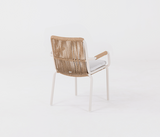 George Elegant White/Sand Chair – Waterproof Fabric Ultimate Comfort