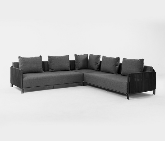 George Luxurious Modular Black Sofa – Waterproof Comfort