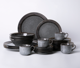 Pantheon Elegant Porcelain Dinnerware Set – Service for 4 - Grey Brown