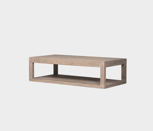 Famous Haus - Elegant Wood Coffee Table – Open-Frame Design for Organized Space
