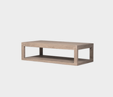 Famous Haus - Elegant Wood Coffee Table – Open-Frame Design for Organized Space