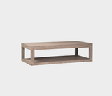 Famous Haus - Elegant Wood Coffee Table – Open-Frame Design for Organized Space