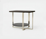 Famous Haus - Elegant Side Table – Timeless croc-effect synthetic leather Shelf