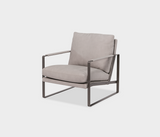Alex Elegant Metal Frame Armchair – Cozy Padded Comfort