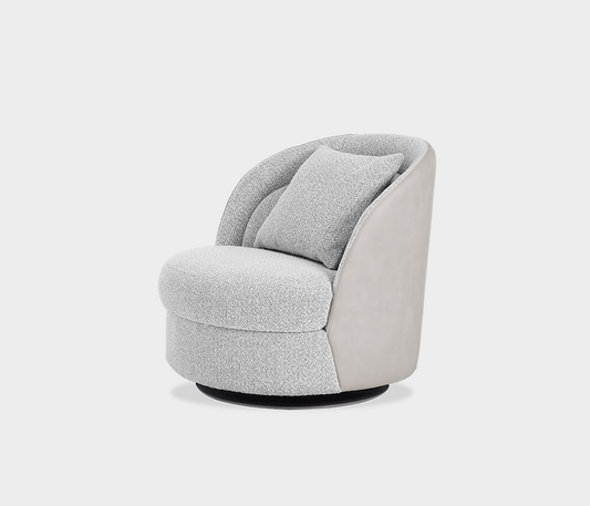 Harper Luxurious Swivel Armchair – Elegant Leather Trim