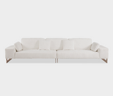 Famous Haus - Luxurious Chenille Sofa – Stainless Steel Elegance