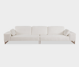 Famous Haus - Luxurious Chenille Sofa – Stainless Steel Elegance