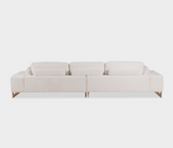 Famous Haus - Luxurious Chenille Sofa – Stainless Steel Elegance
