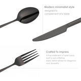 OXFORD 30 PCS - Stainless Steel Cutlery Set - Black Matte