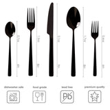 OXFORD 30 PCS - Stainless Steel Cutlery Set - Black Matte