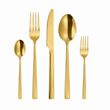 OXFORD 30 PCS - Stainless Steel Cutlery Set - Polished Gold