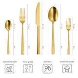 OXFORD 30 PCS - Stainless Steel Cutlery Set - Polished Gold