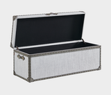 Madri Timeless Linen Trunk – Elegant Metal Accents