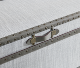 Madri Timeless Linen Trunk – Elegant Metal Accents