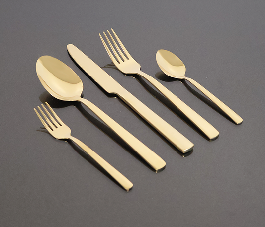 OXFORD 30 PCS - Stainless Steel Cutlery Set - Polished Gold