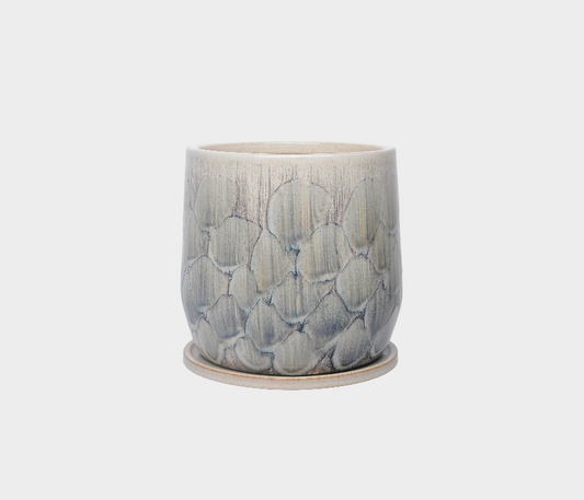 Thyra Textured Ceramic Planter – Handcrafted Aquatic Elegance