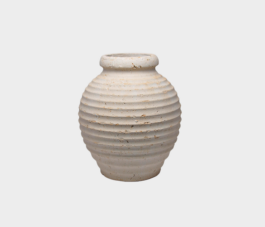 Nirash Ceramic Vase – Elegant Ribbed Texture