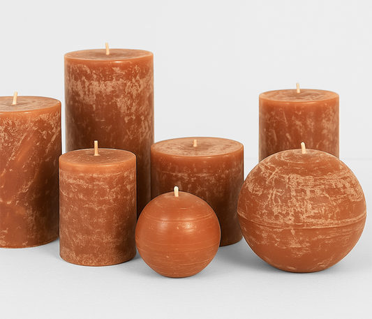 Premium Decorative Candle – Unscented Brown