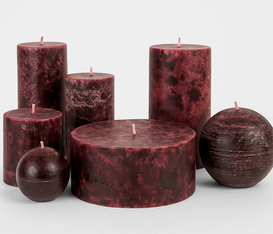 Premium Decorative Candle – Unscented Burgundy