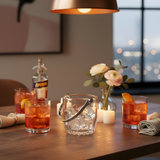 Crystal Glass Ice Bucket with Stainless Steel Tongs