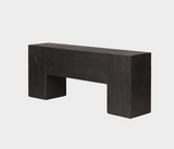 Famous Haus - Rustic Wood Console Table – Sculptural Presence